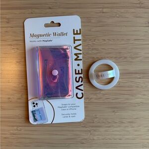 Case-Mate Iridescent Magnetic Wallet with White Ring
